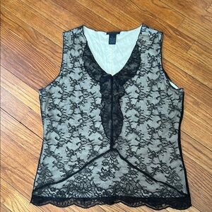 The Limited Black Lace Sleeveless Top L